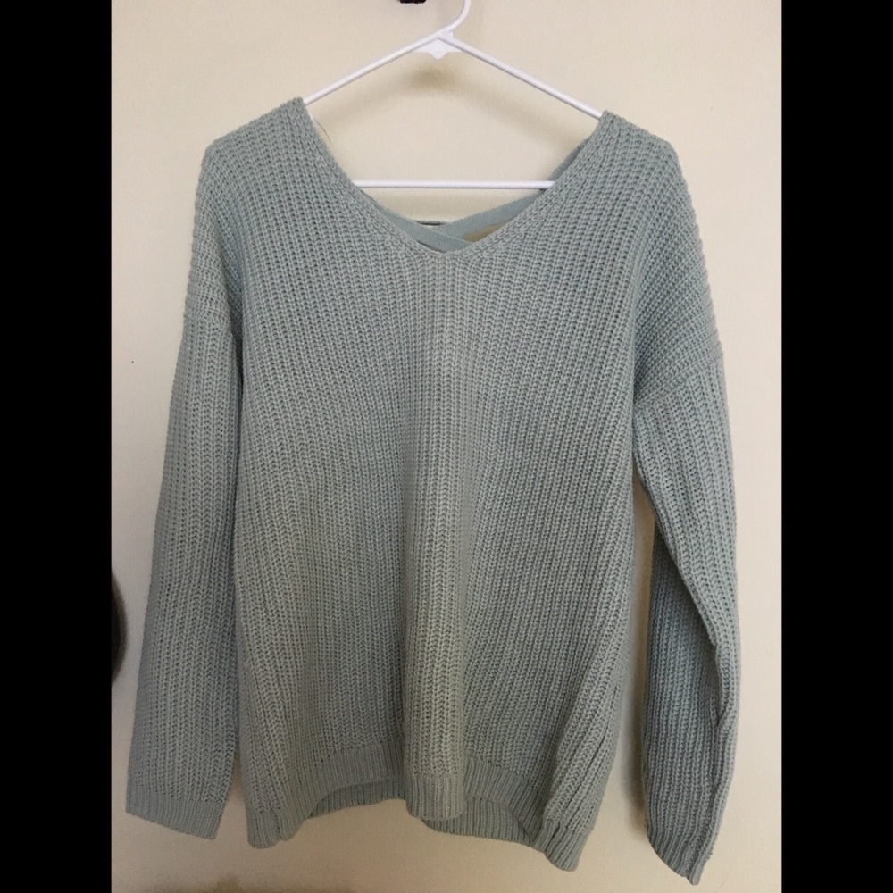 green sweater
